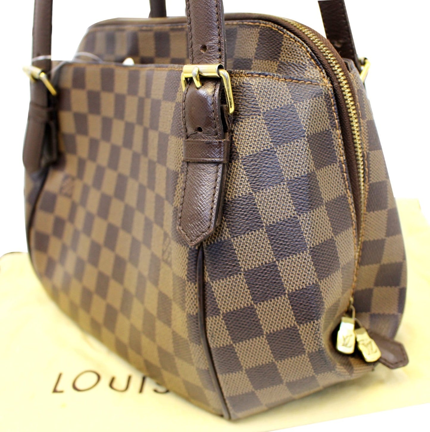 LOUIS VUITTON Damier Ebene Belem MM Brown Shoulder Bag