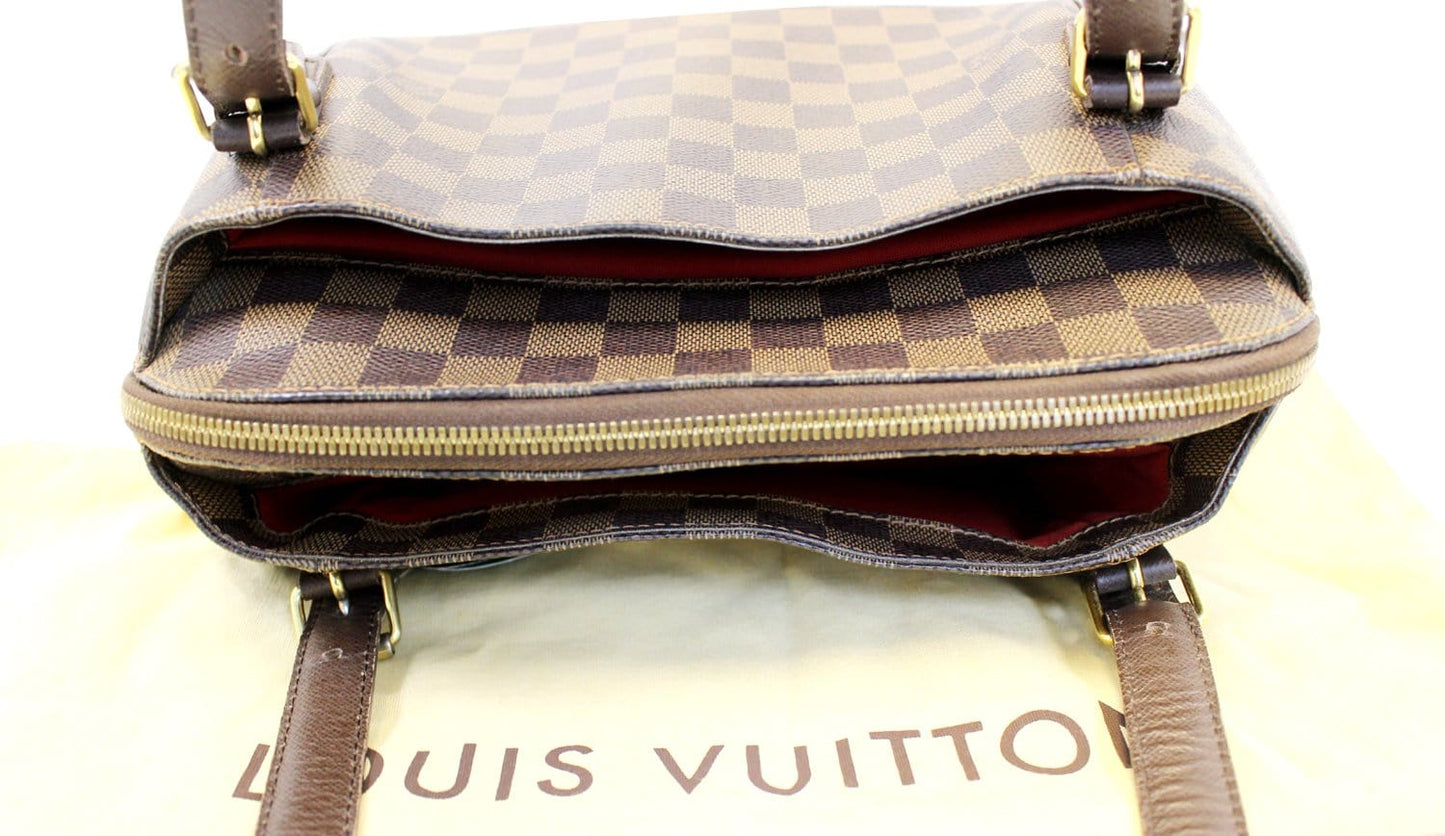 LOUIS VUITTON Damier Ebene Belem MM Brown Shoulder Bag