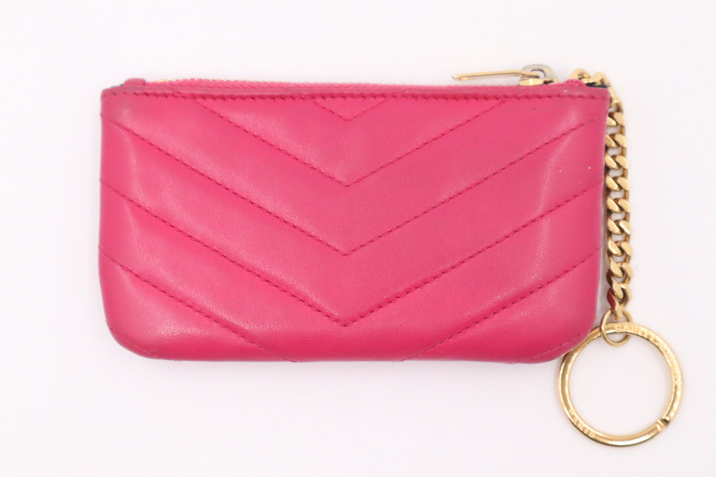 YSL Saint Laurent Key Pouch in Pink Leather