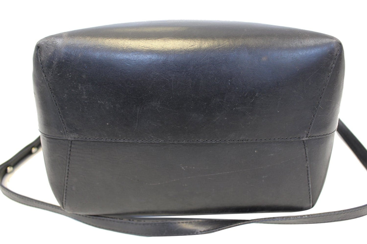 MANSUR GABRIEL Black Tanned Leather Bucket Shoulder Bag