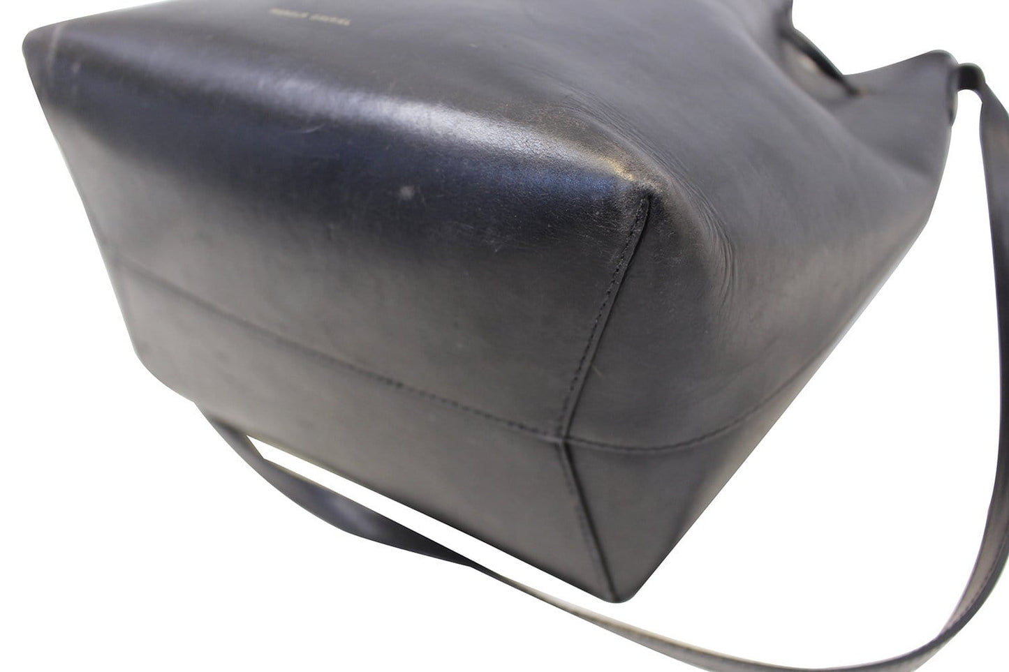 MANSUR GABRIEL Black Tanned Leather Bucket Shoulder Bag