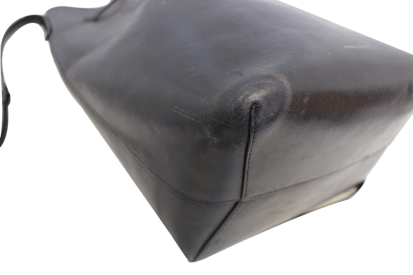 MANSUR GABRIEL Black Tanned Leather Bucket Shoulder Bag