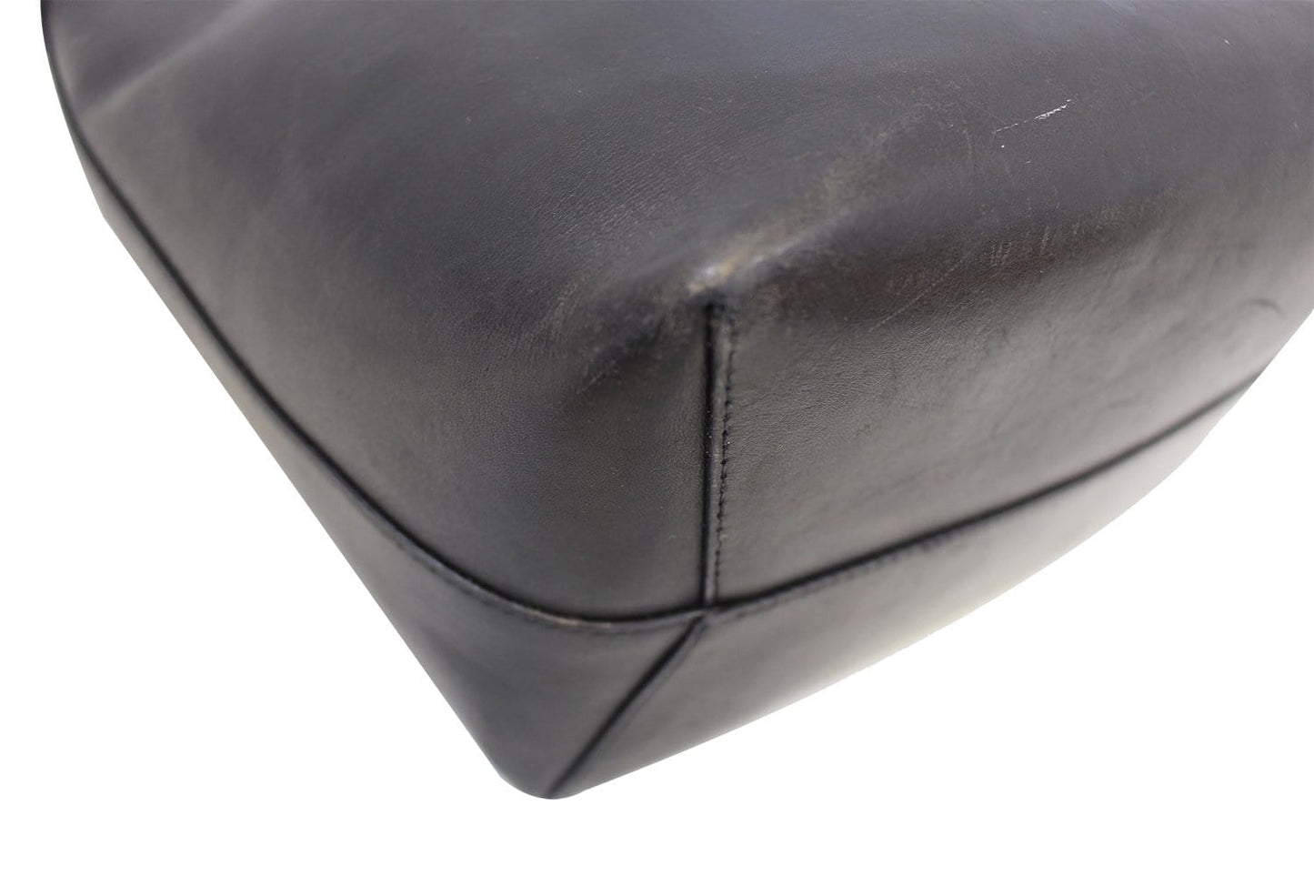 MANSUR GABRIEL Black Tanned Leather Bucket Shoulder Bag