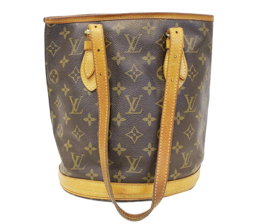 LOUIS VUITTON Monogram Canvas Petit Bucket Shoulder Bag