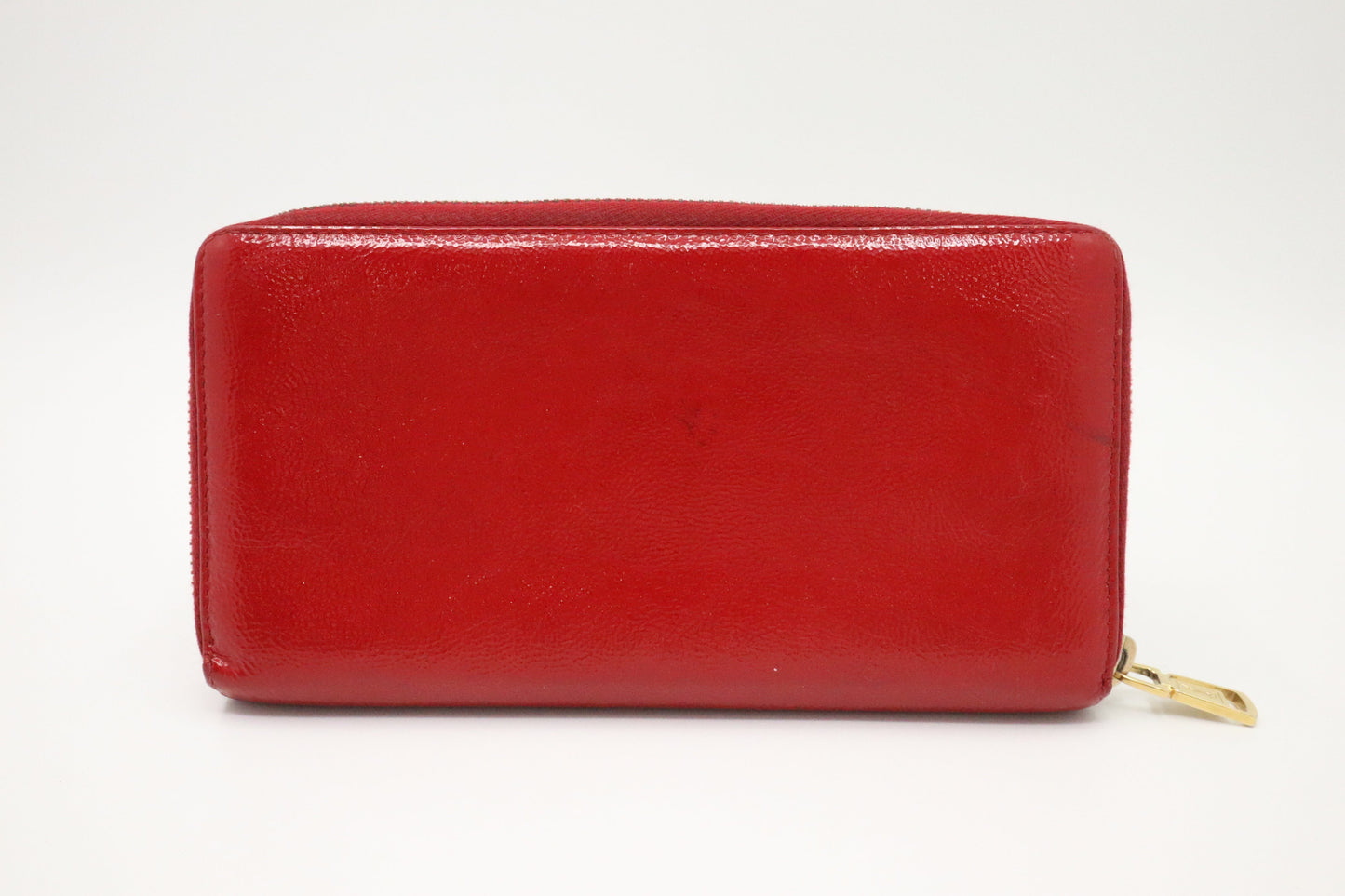 YSL Saint Laurent Compact Wallet in Patent Red Leather