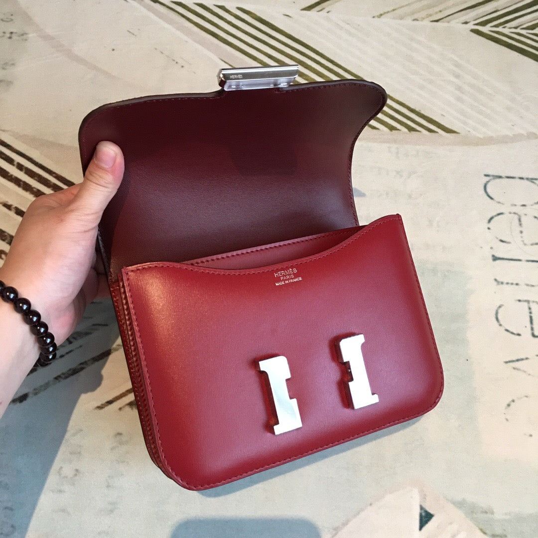 Top Quality Constance Burgundy For Women SiTop Qualityer Toned Hardware 7.4in/19cm