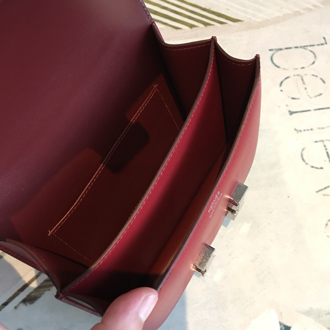 Top Quality Constance Burgundy For Women SiTop Qualityer Toned Hardware 7.4in/19cm