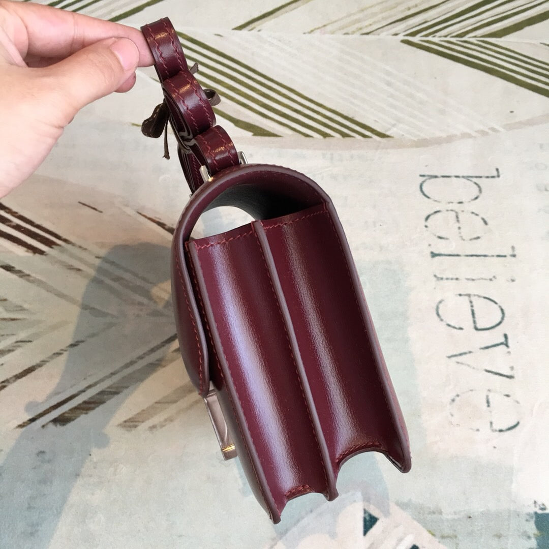 Top Quality Constance Burgundy For Women SiTop Qualityer Toned Hardware 7.4in/19cm