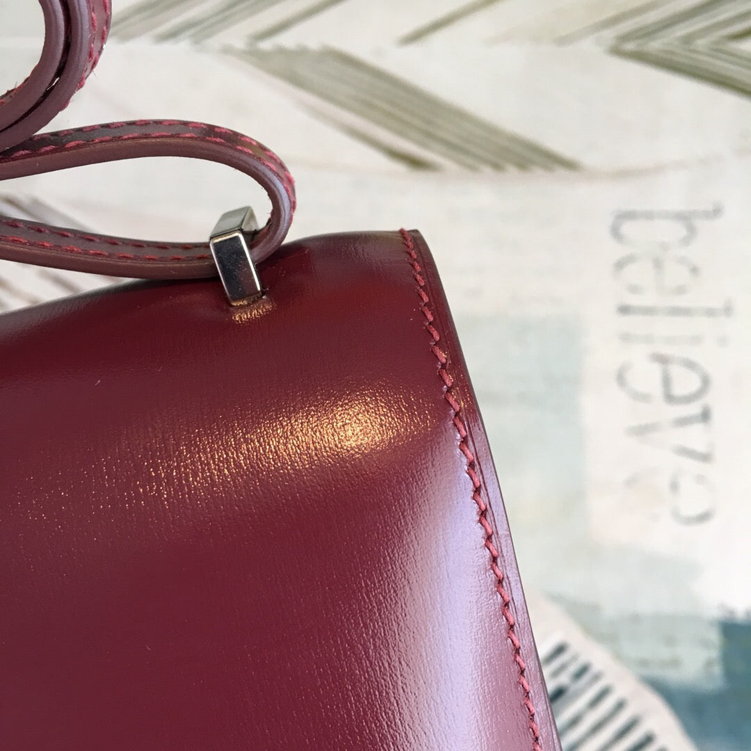 Top Quality Constance Burgundy For Women SiTop Qualityer Toned Hardware 7.4in/19cm