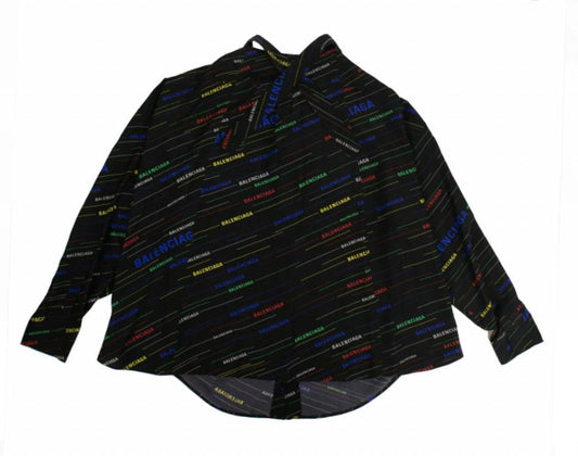 BALENCIAGA 'BLACK SCARF' LOGO PRINTED BLO