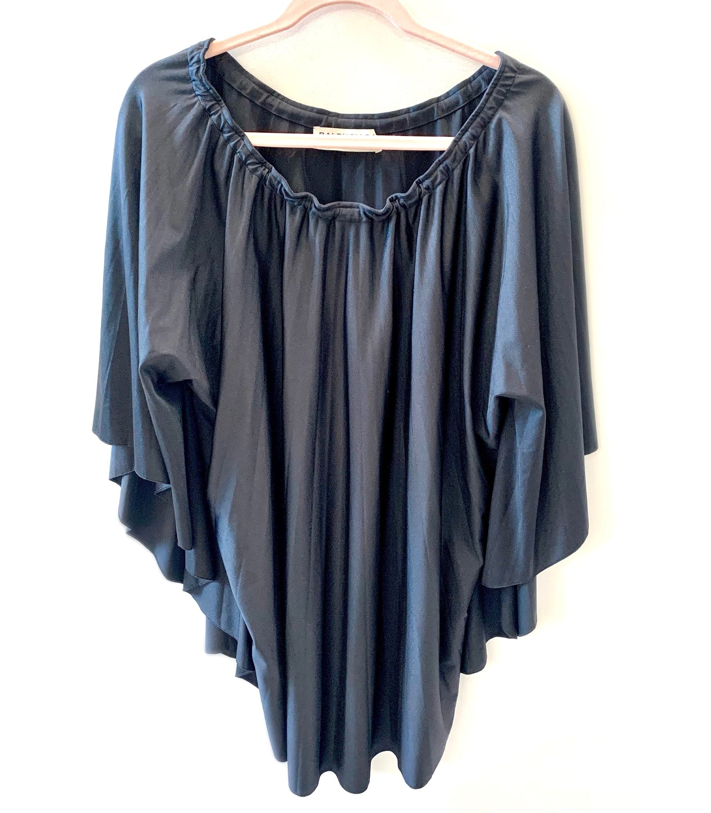 BALENCIAGA BLACK PONCHO TOP