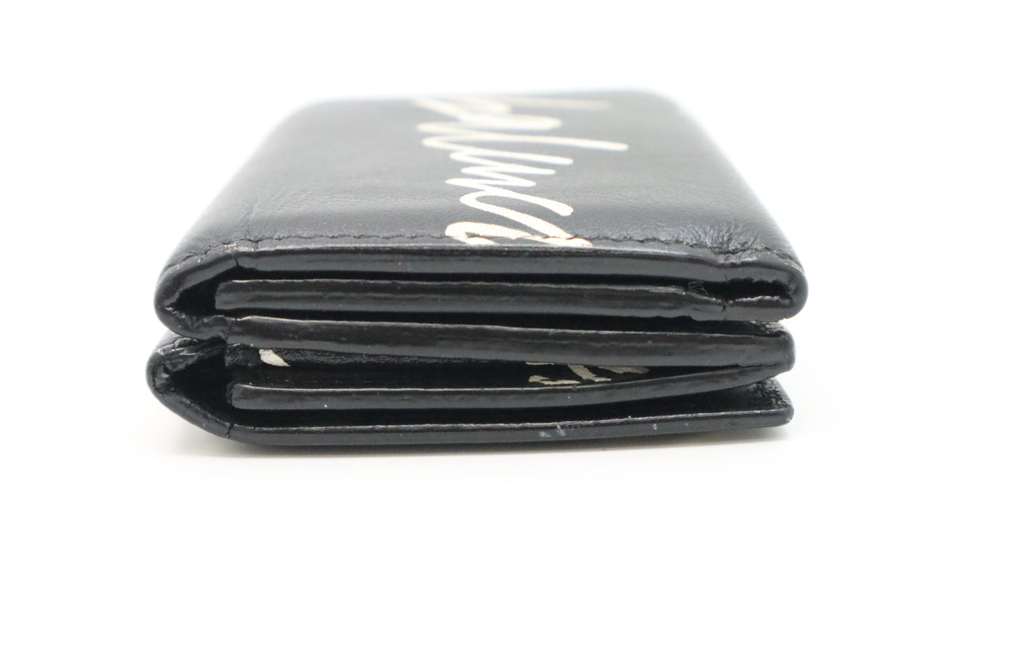 Balenciaga Compact Wallet in Black Graffiti Leather