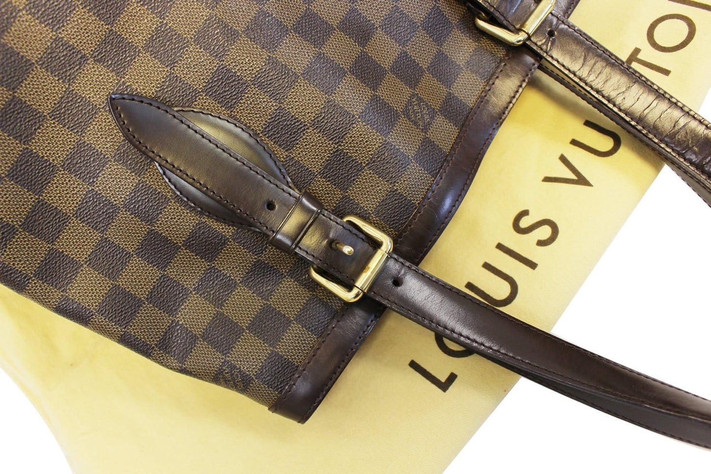 LOUIS VUITTON Damier Ebene Hampstead MM Shoulder Handbag