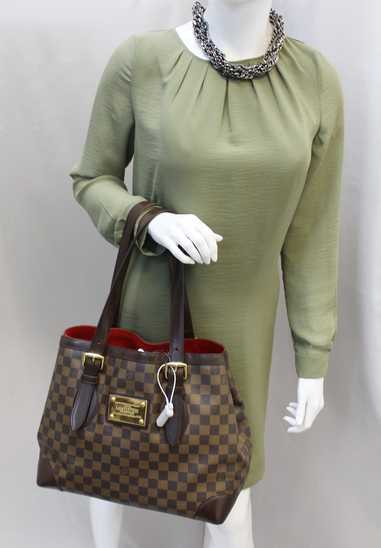 LOUIS VUITTON Damier Ebene Hampstead MM Shoulder Handbag