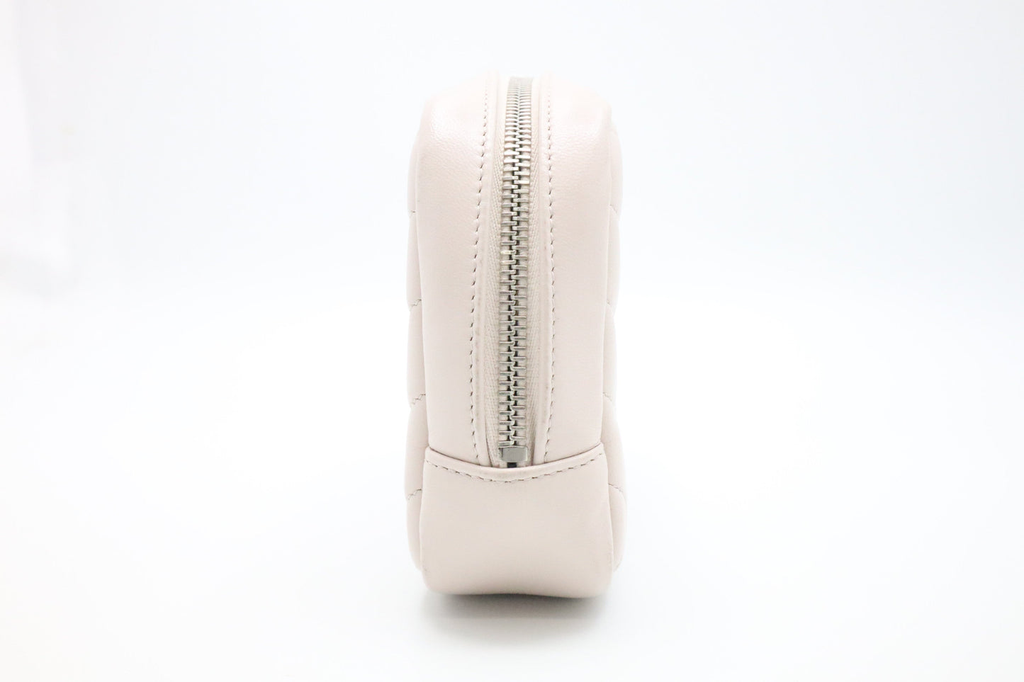 YSL Saint Laurent Loulou Cosmetic Pouch in Pink Chevron Leather