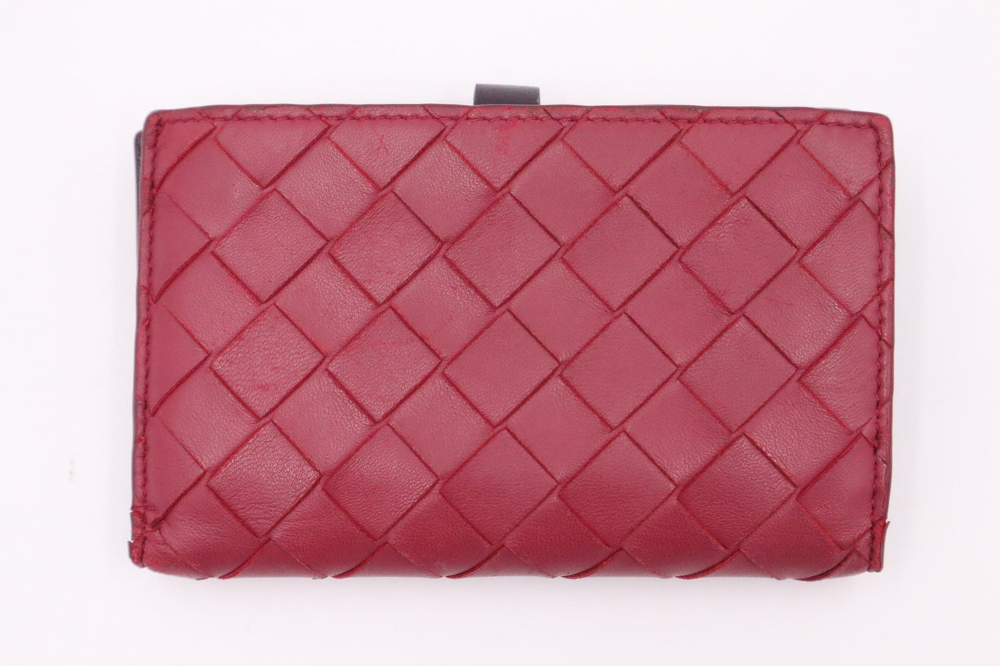 Bottega Veneta Wallet in Burgundy Intrecciato Leather