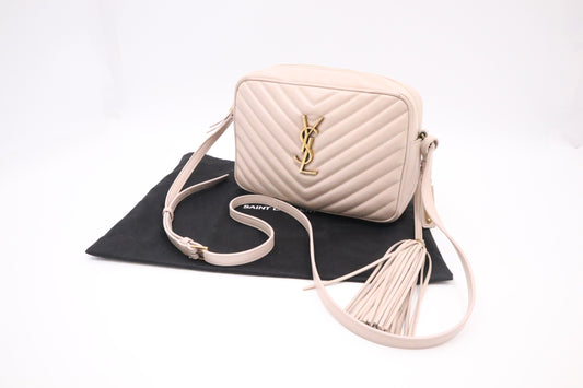 YSL Saint Laurent Lou Camera Bag in Nude Pink Leather