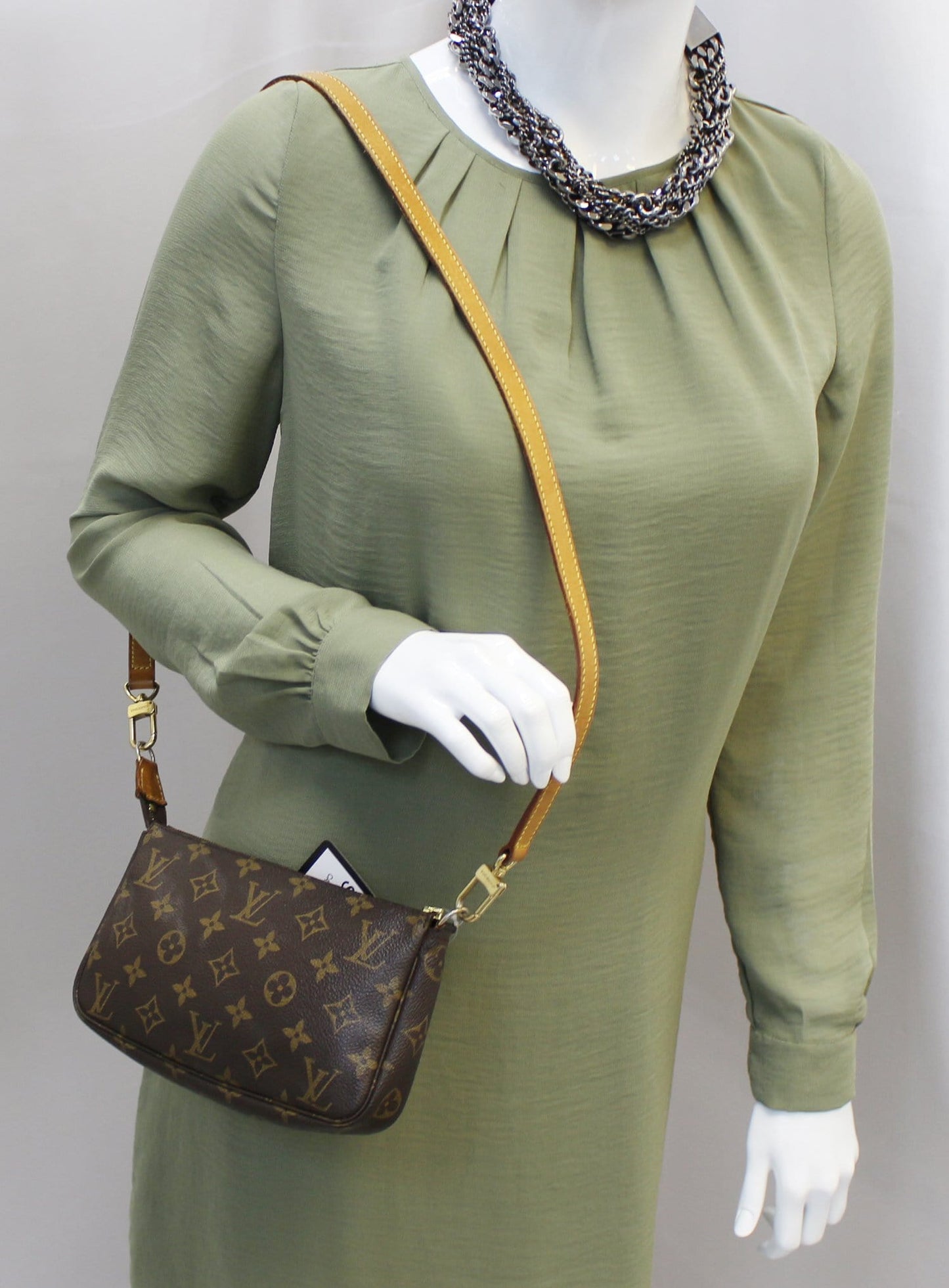 LOUIS VUITTON Pouch Monogram Canvas Pochette Accessoires Long Strap