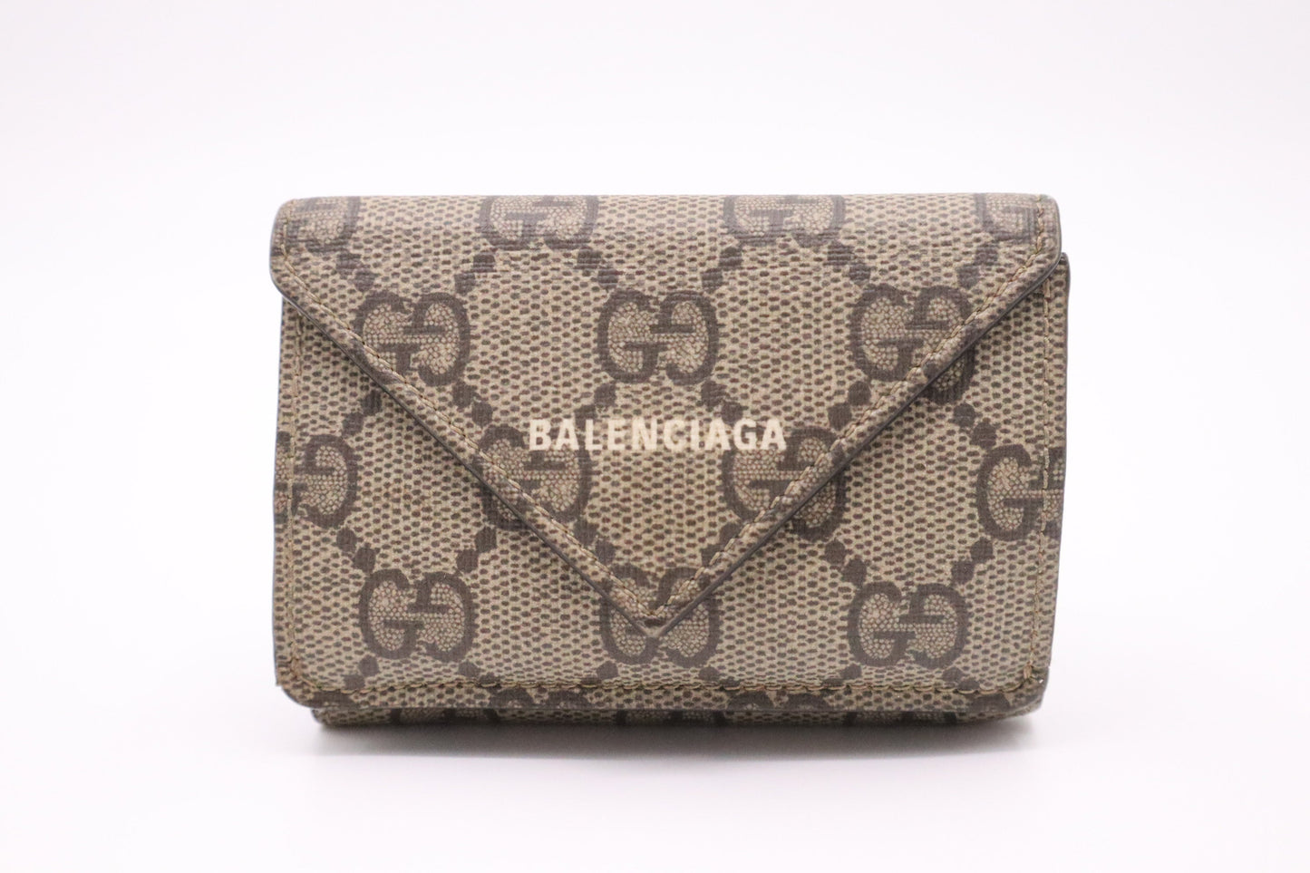 Gucci x Balenciaga Compact Wallet in GG Supreme Canvas