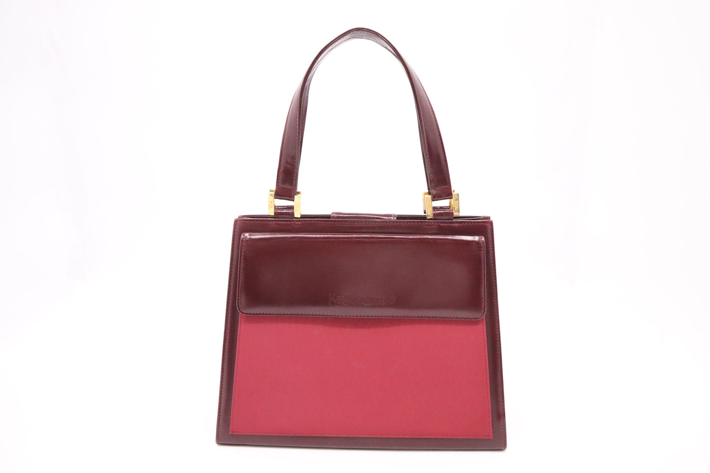 YSL Saint Laurent Handbag in Burgundy Leather