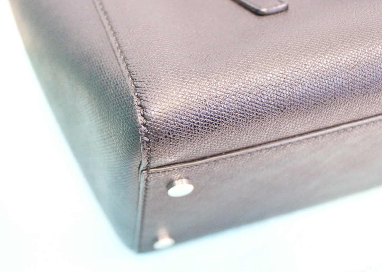 Tiffany & Co Black Textured Reversible Leather Tote Bag