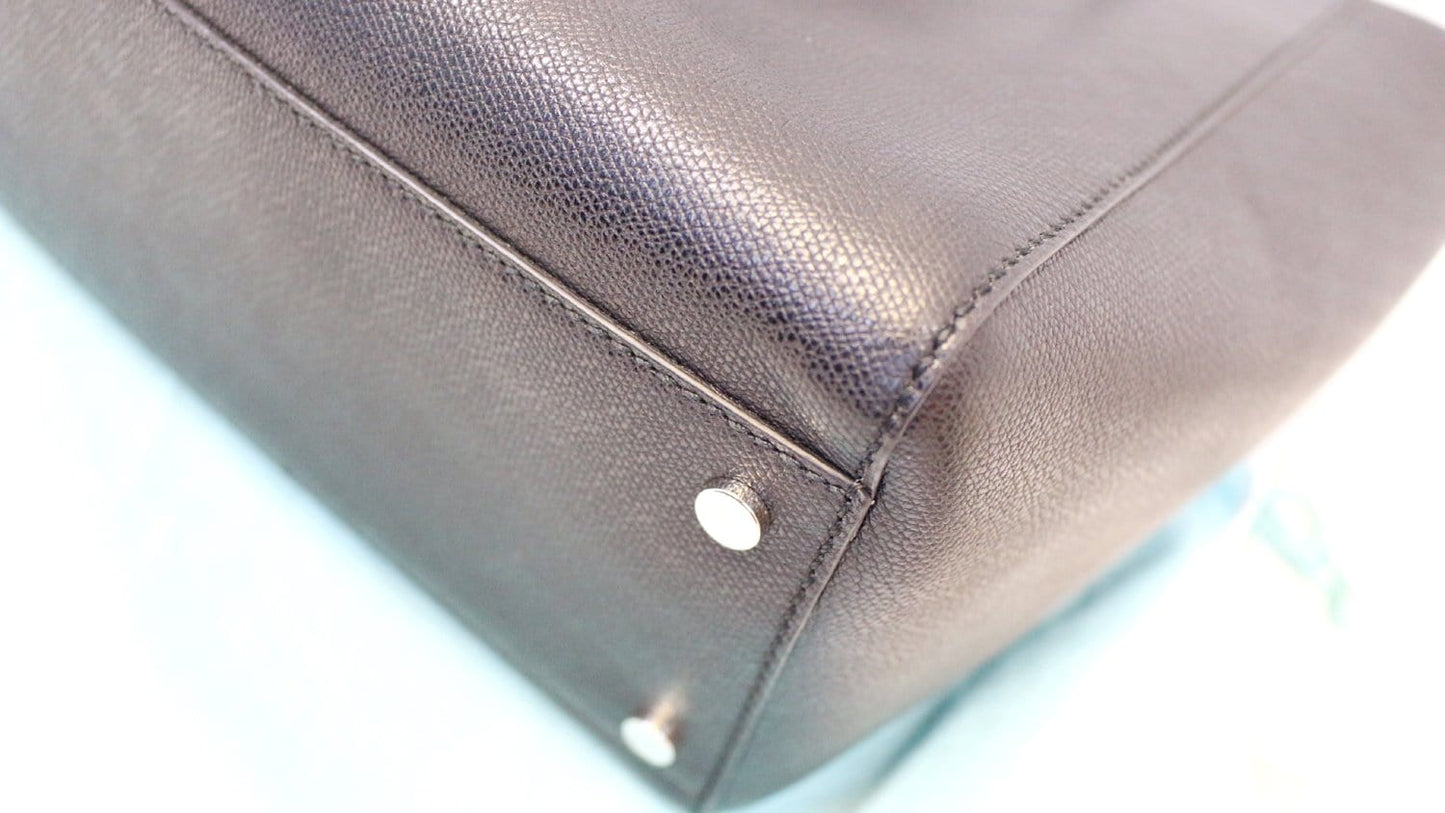 Tiffany & Co Black Textured Reversible Leather Tote Bag