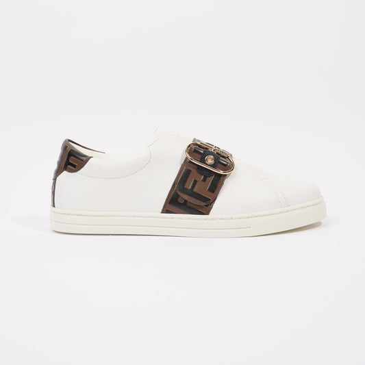 Fendi Zucca FF Logo Sneaker White Leather EU 40 UK 7