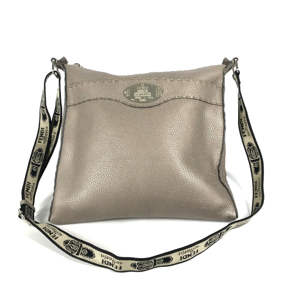 FENDI Shoulder Bag leather Beige type Celeria Women
