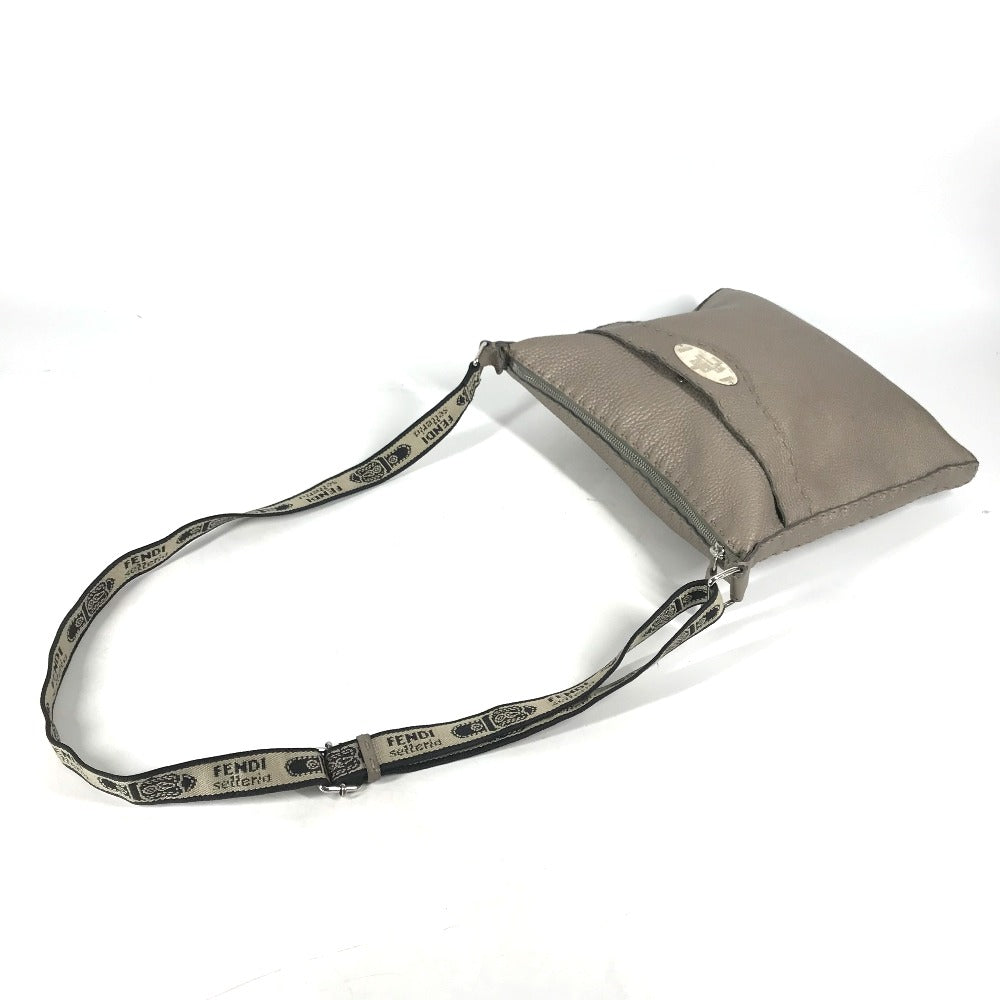 FENDI Shoulder Bag leather Beige type Celeria Women