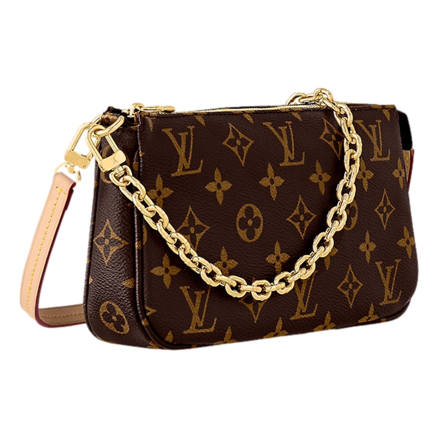 Louis Vuitton Chain Pochette Accessoires NM Monogram Canvas Brown