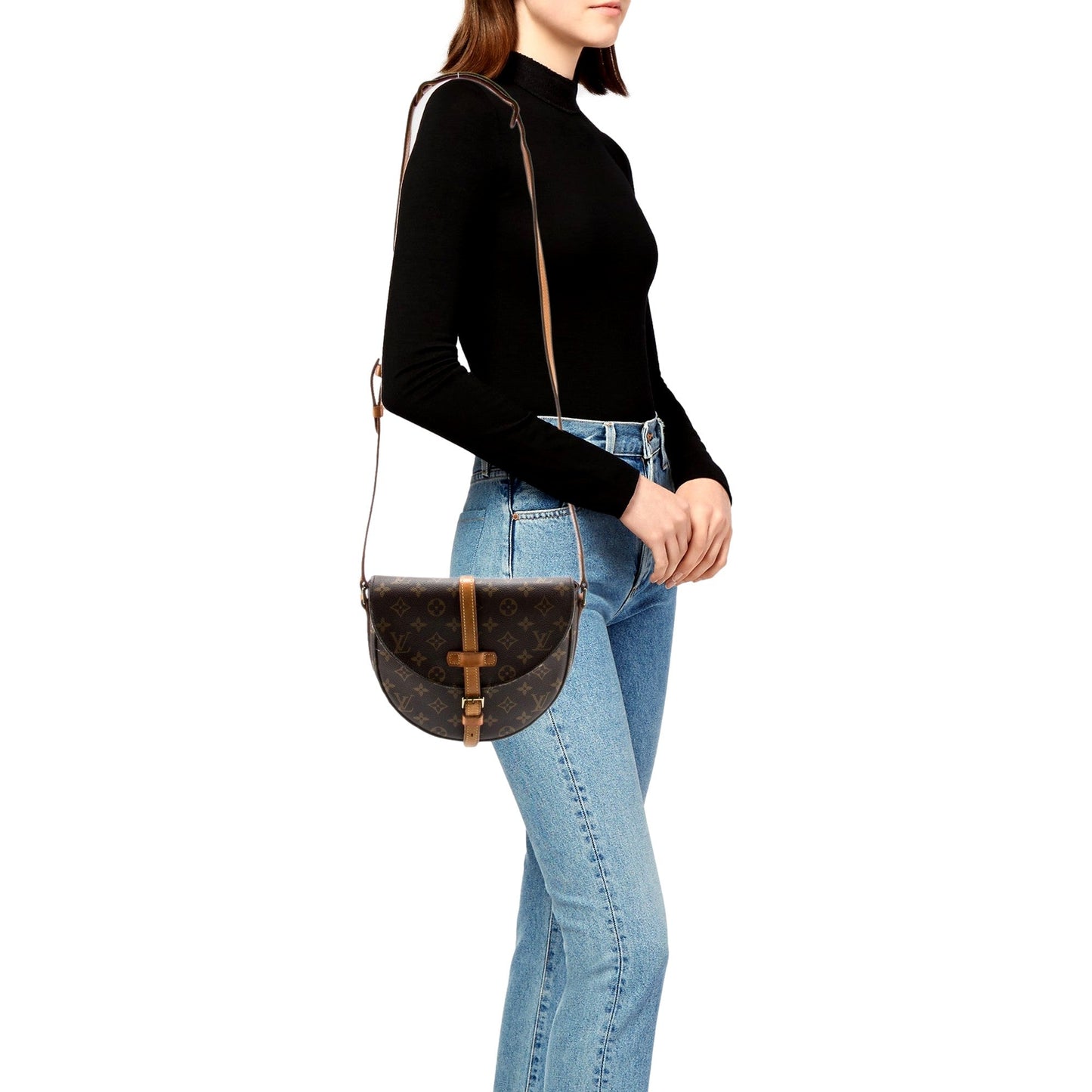 Louis Vuitton Chantilly PM Brown Monogram Leather Shoulder Bag