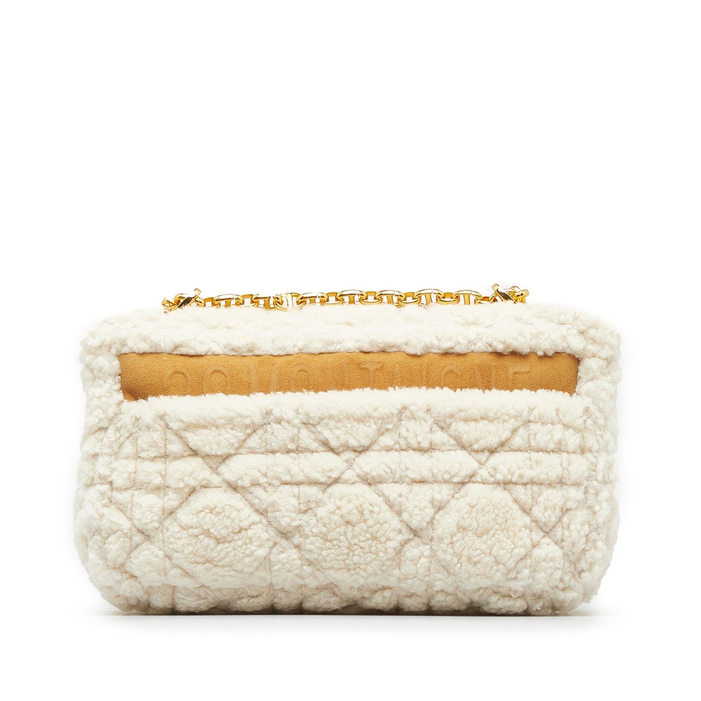 DIOR Medium Cannage Shearling Caro Shoulder Bag