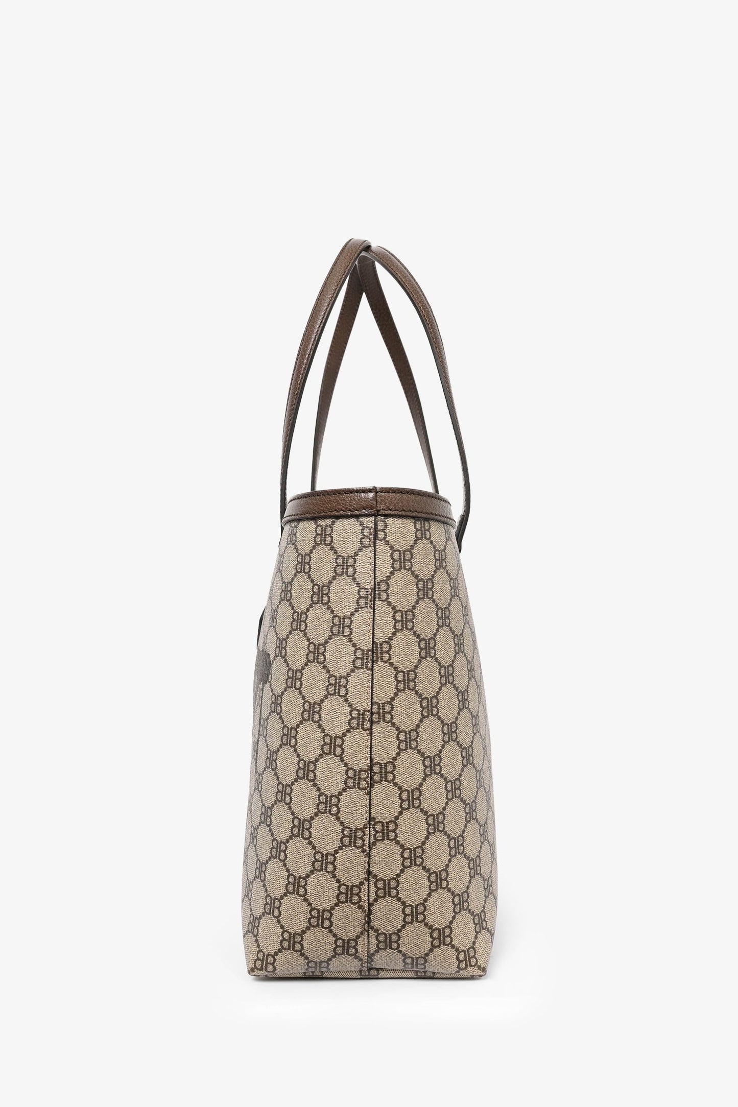 Gucci X Balenciaga Brown BB Supreme Ophidia Printed Shopping Tote