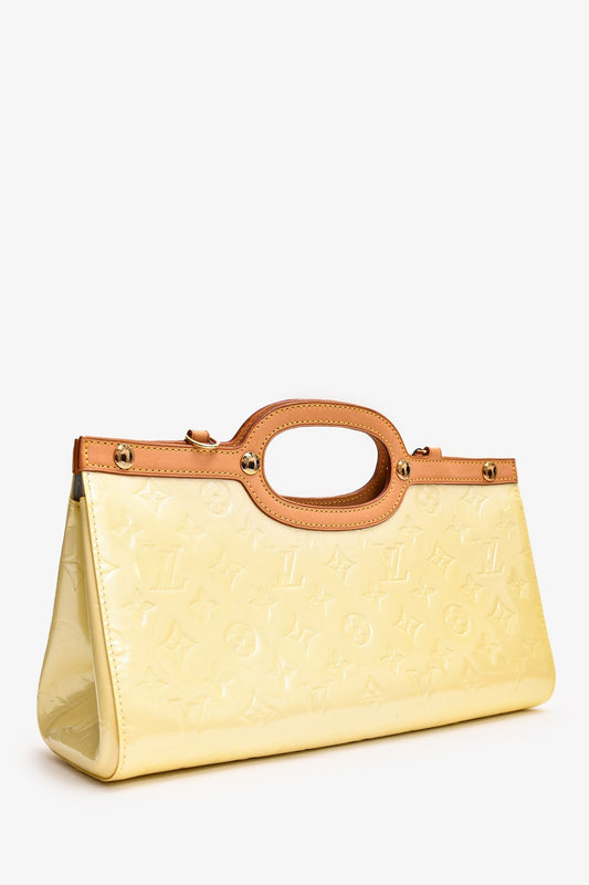 Louis Vuitton 2006 Yellow Vernis Roxbury Top Handle with Strap