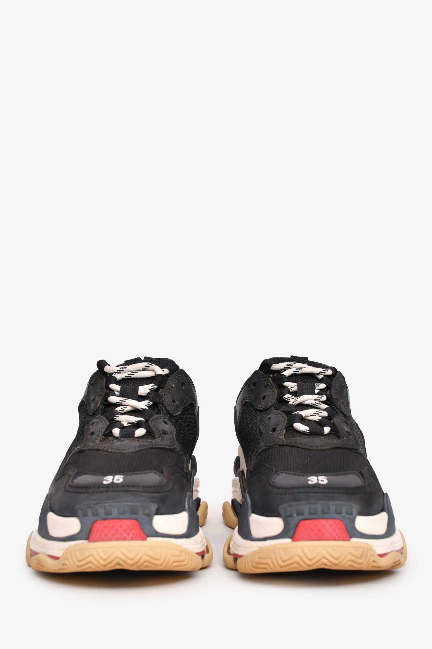 Balenciaga Black/White/Pink Triple S Sneakers Size 35