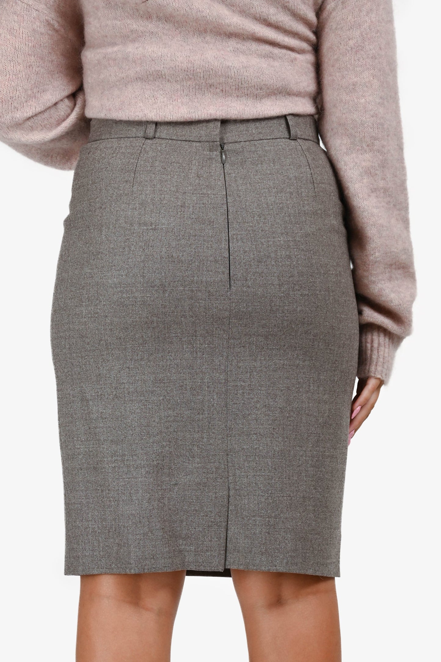 Celine   Grey Wool Blend Pencil Skirt Size 40