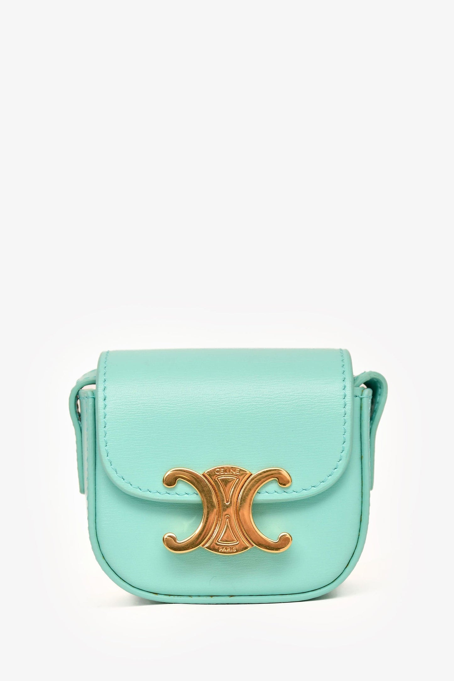 Celine 2021 Teal Leather Mini Claude Crossbody