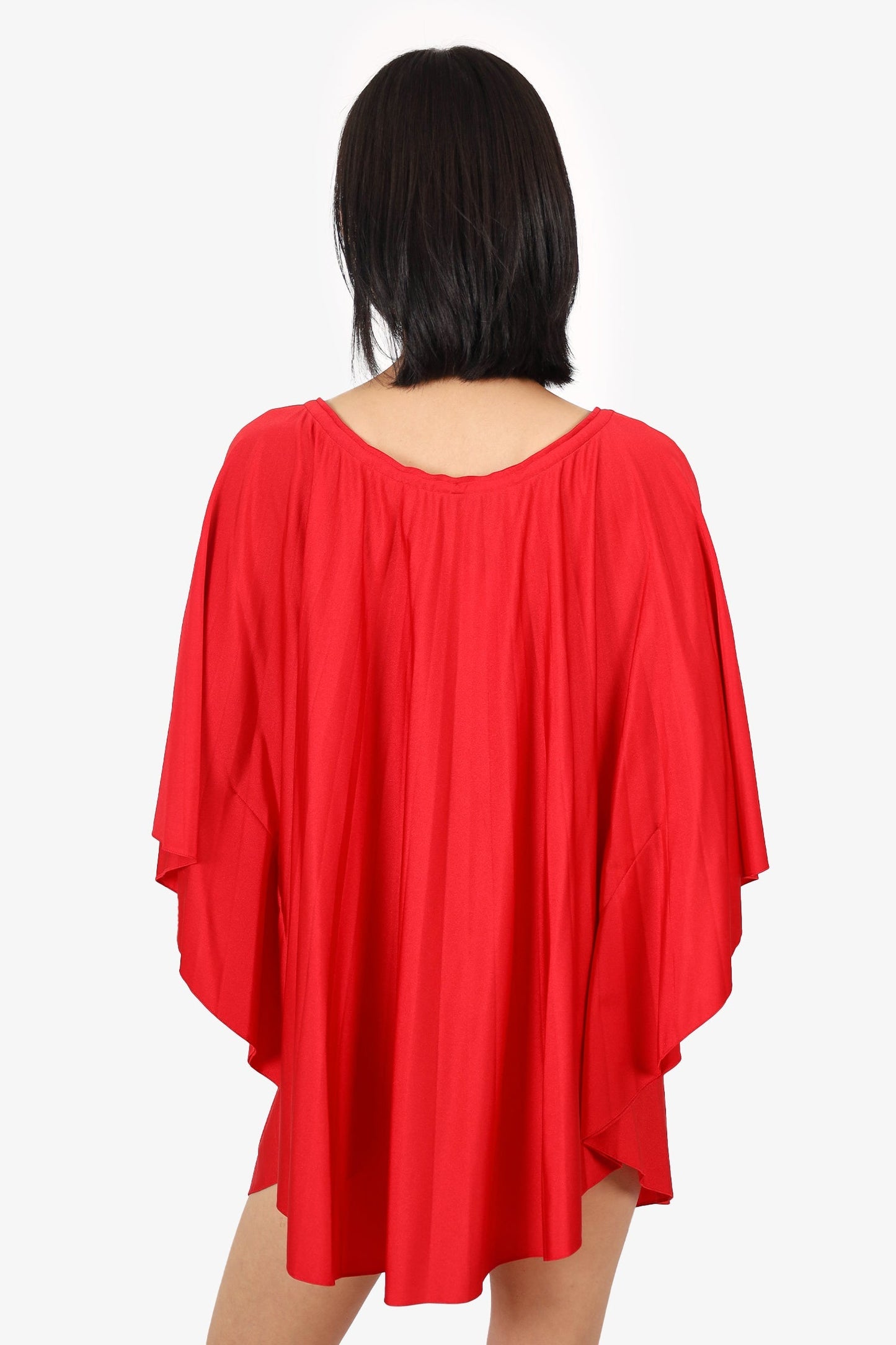 Balenciaga Red Tie Oversized Dolman Sleeve Top Size 38