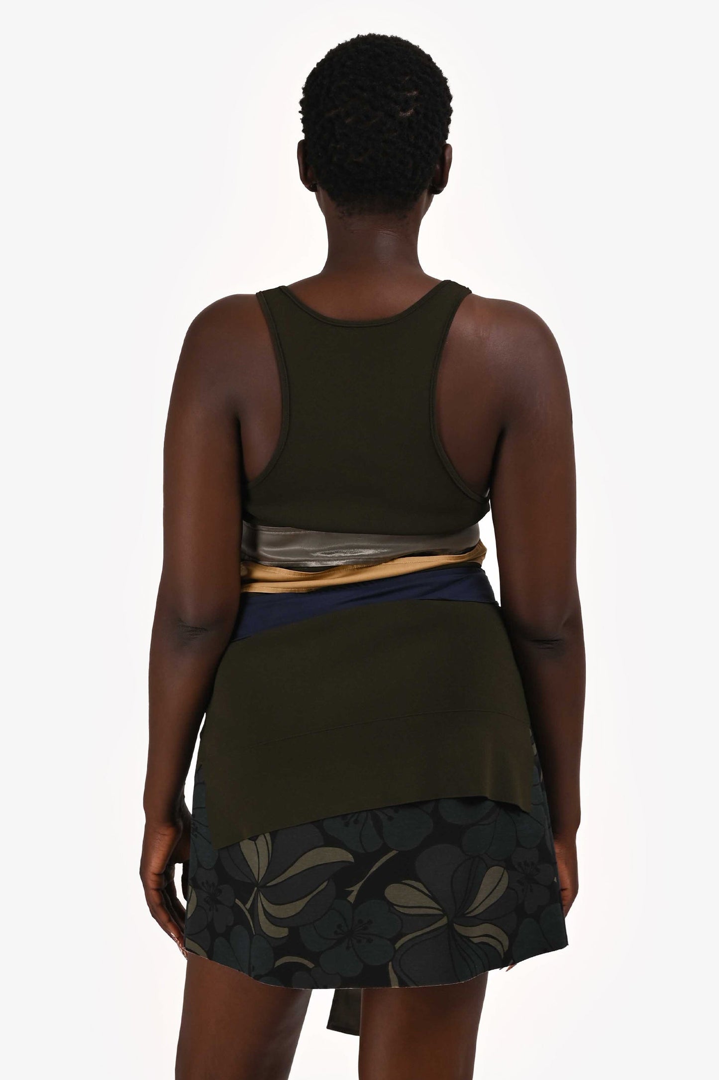 Celine Olive Green Belt Detailed Top Size L