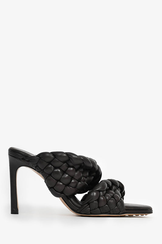 Bottega Veneta Brown Intreccio Leather 'Curve' Heels Size 36