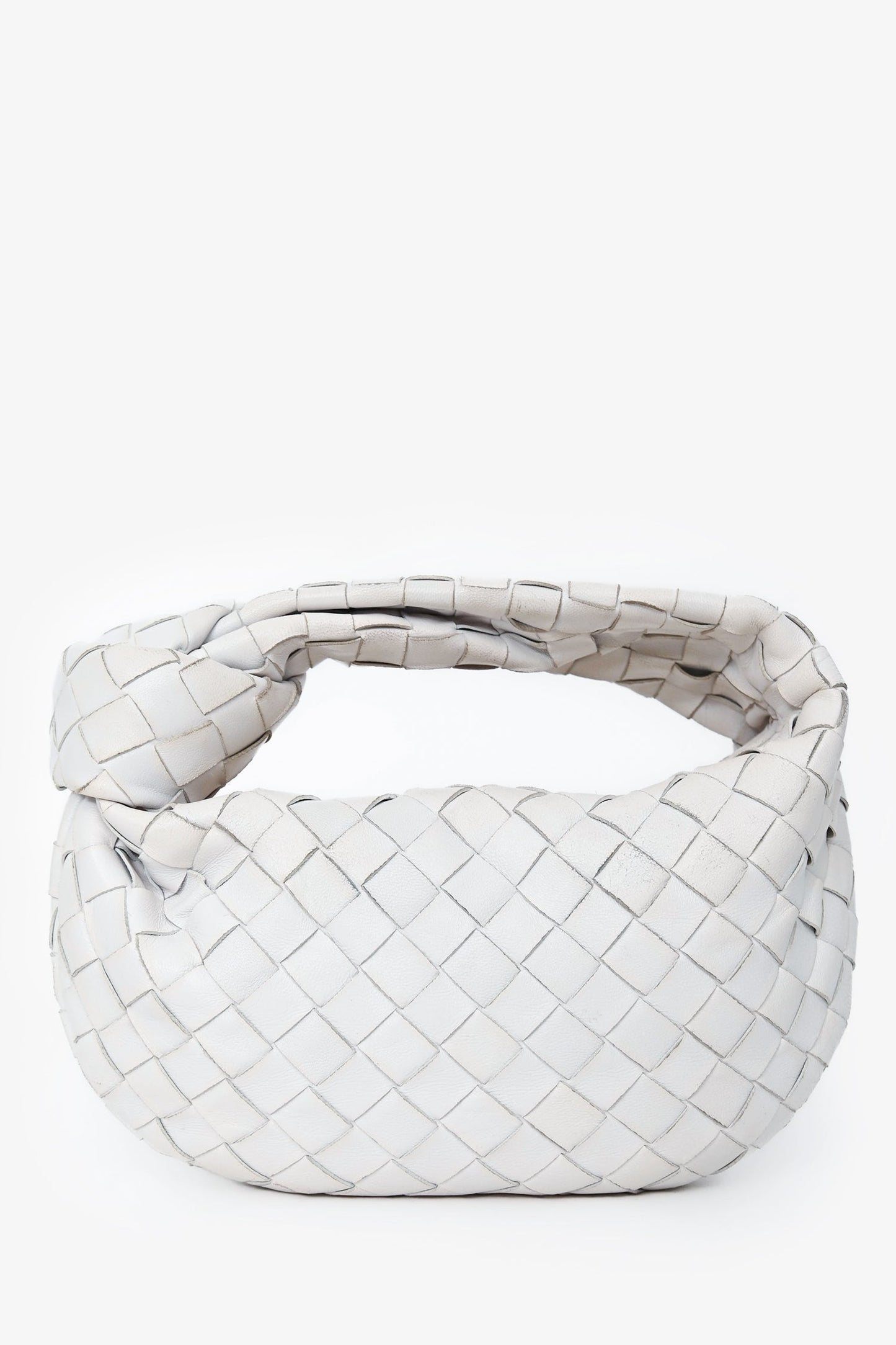 Bottega Veneta White Intrecciato Leather Mini Jodie Bag