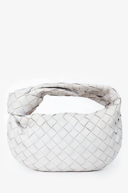 Bottega Veneta White Intrecciato Leather Mini Jodie Bag