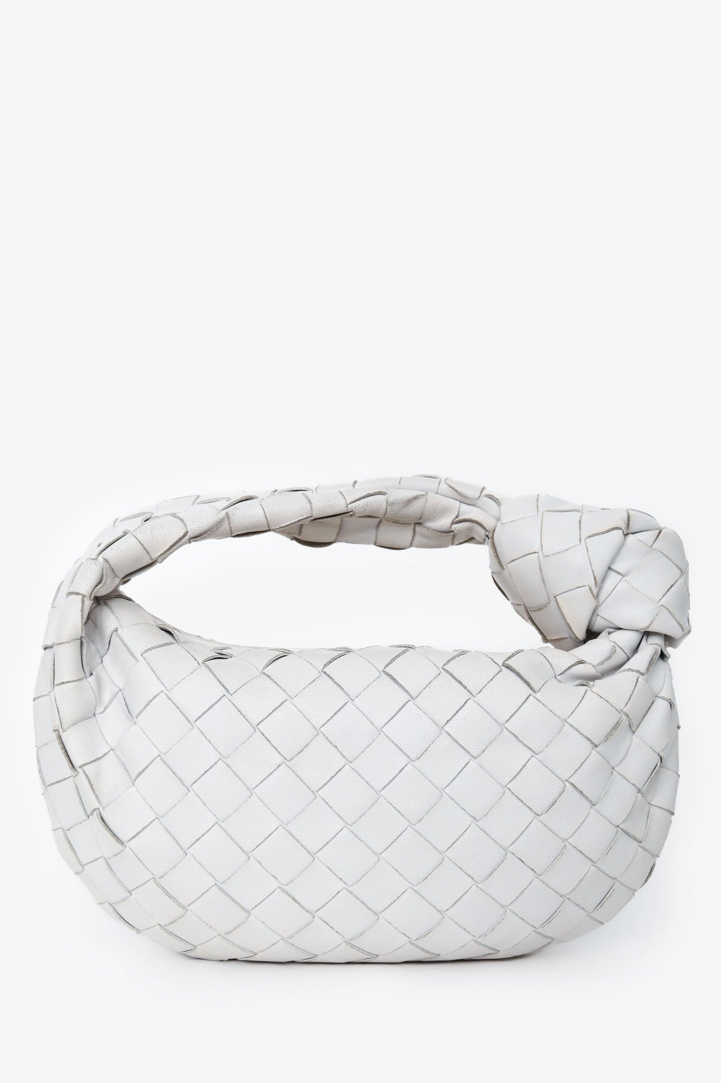Bottega Veneta White Intrecciato Leather Mini Jodie Bag