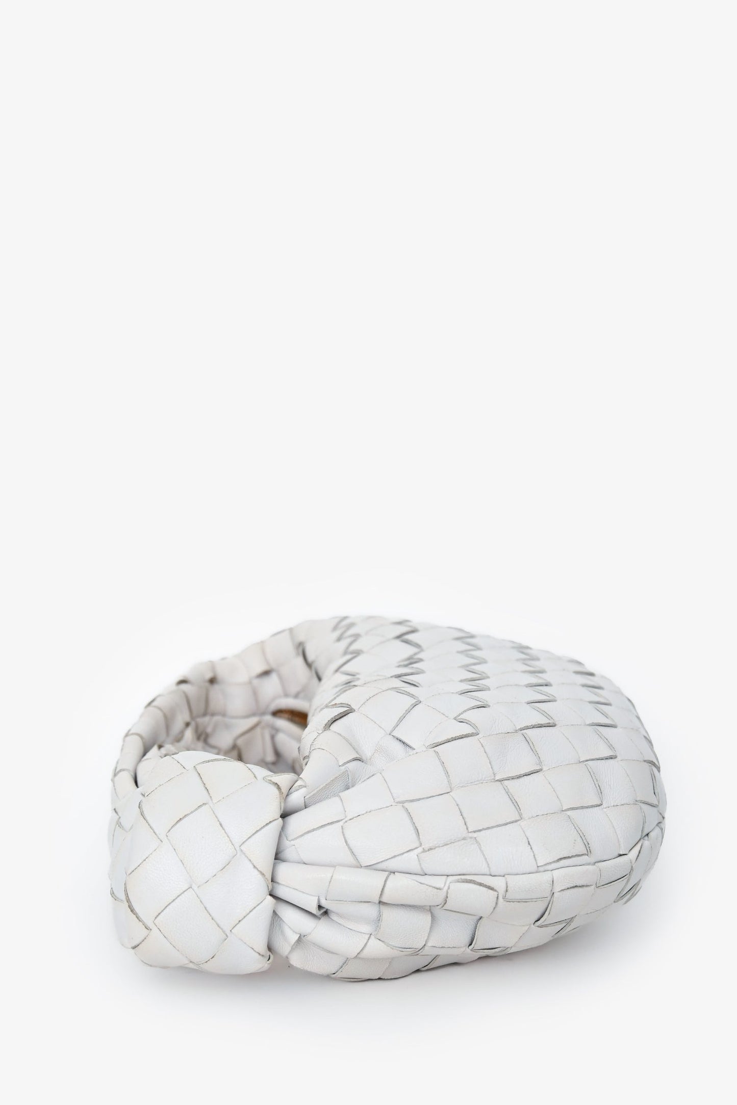 Bottega Veneta White Intrecciato Leather Mini Jodie Bag