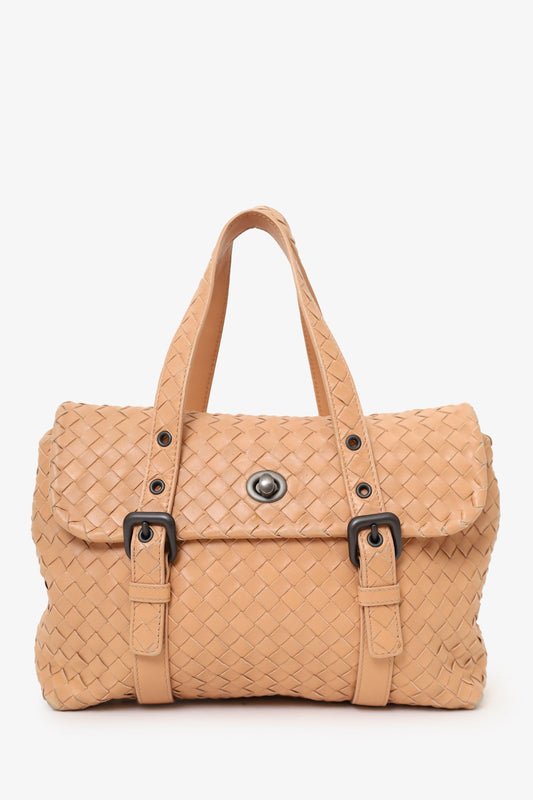 Bottega Veneta Pink Intrecciato Leather 2way Bag Leather Shoulder Bag With Strap