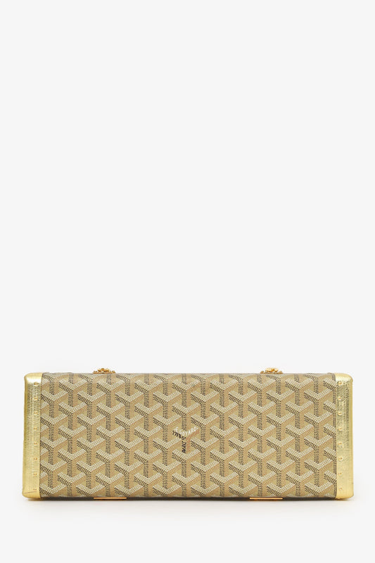 Goyard Gold Goyardine Coated Canvas Saint-Honore Trunk Bag With Strap