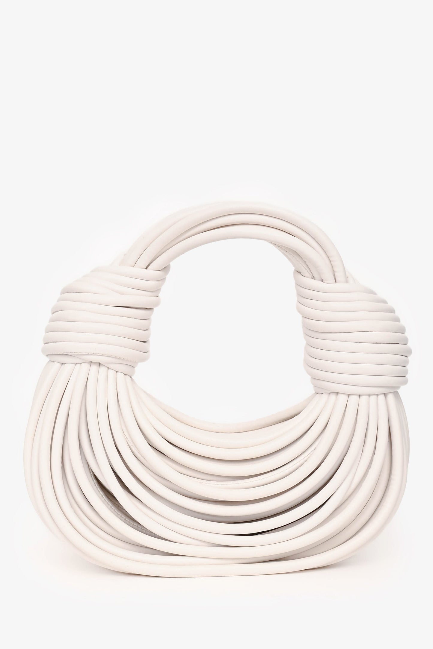 Bottega Veneta White Double Knot Leather Top Handle