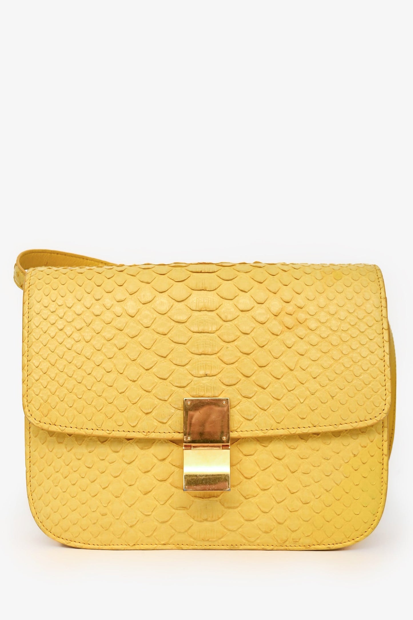 Celine Yellow Python Medium Crossbody Bag