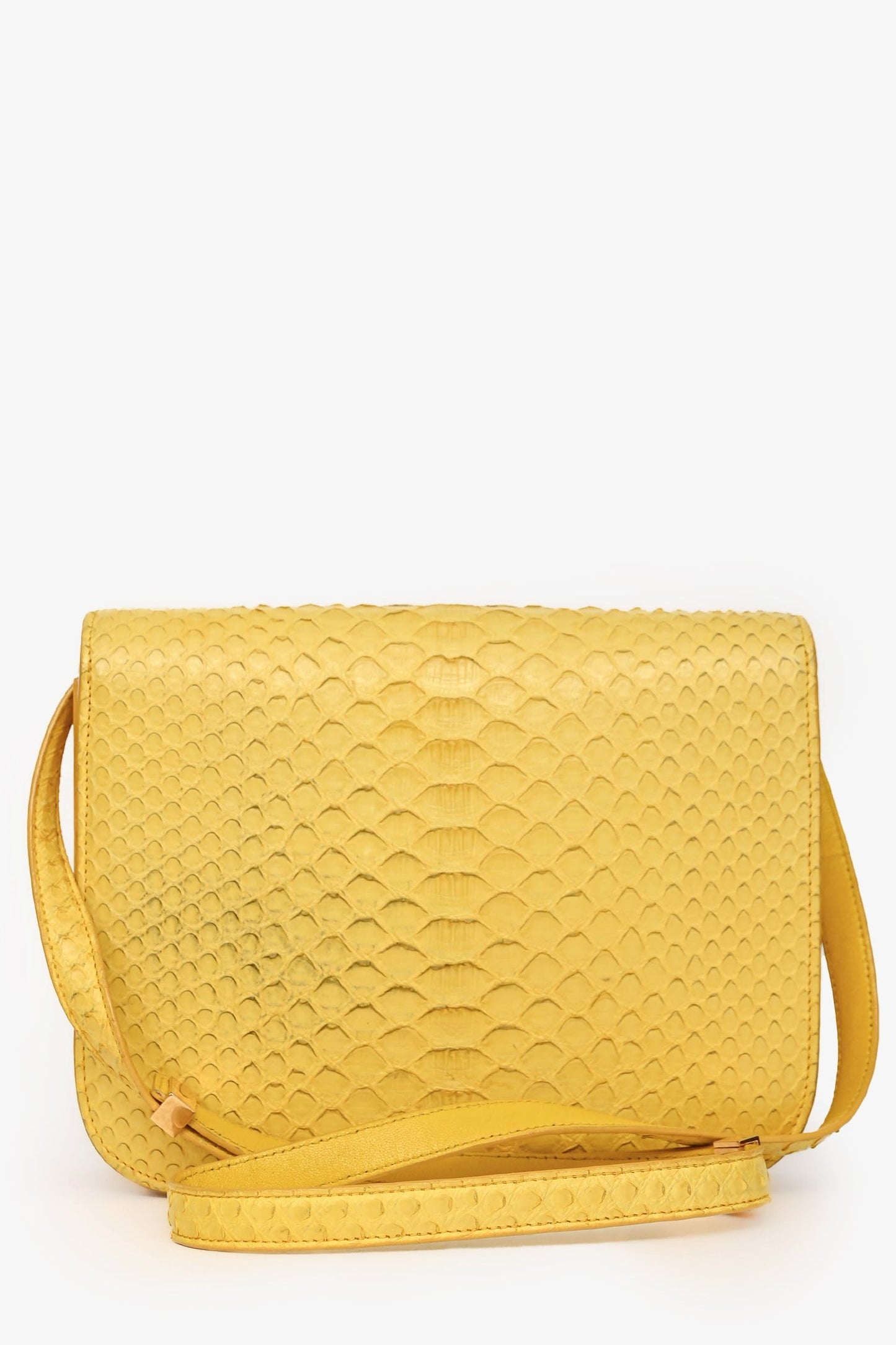 Celine Yellow Python Medium Crossbody Bag