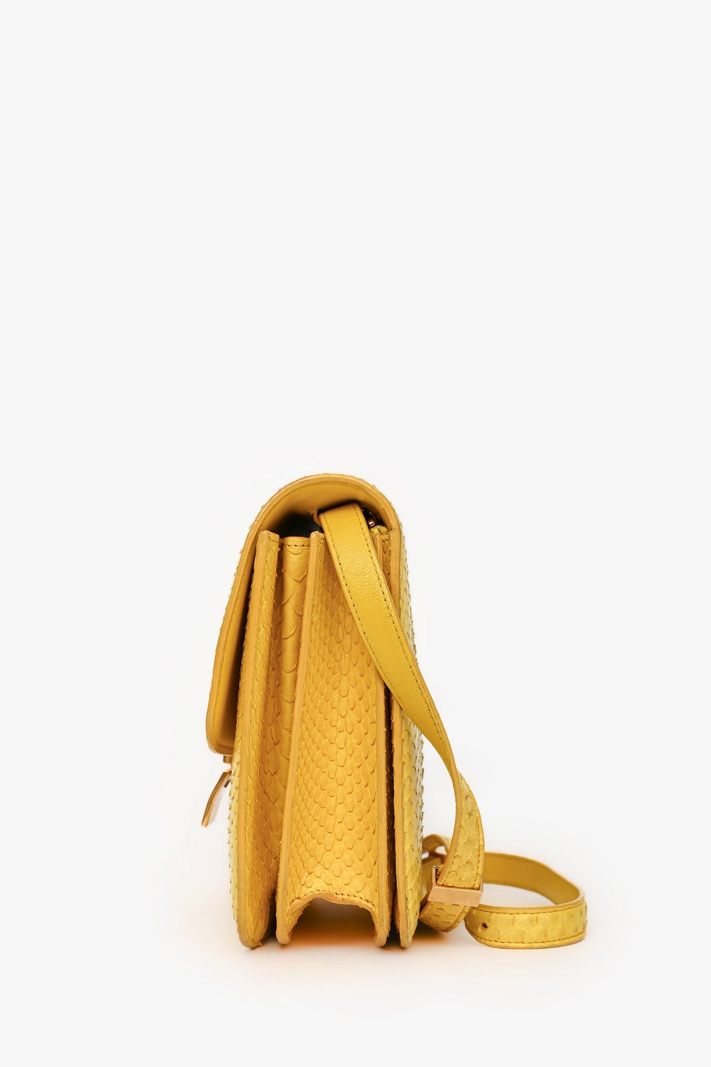 Celine Yellow Python Medium Crossbody Bag